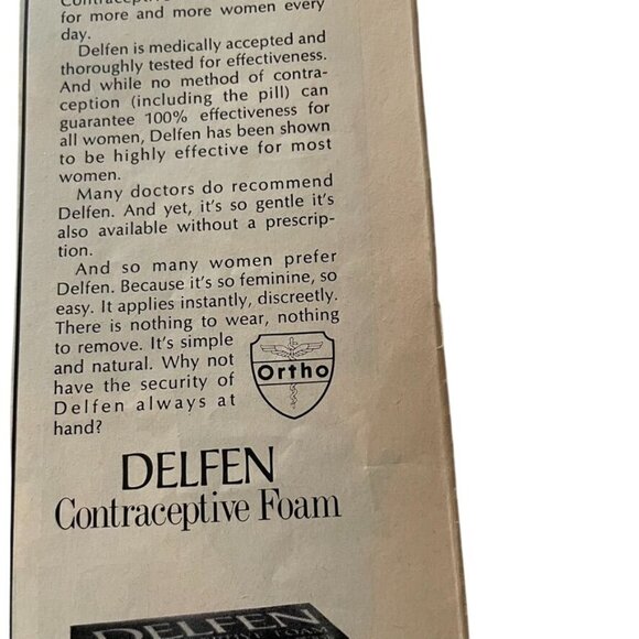 1971 Delfen Contraceptive Foam Ad Partial Page Print Ad Vintage Original u - Picture 3 of 4